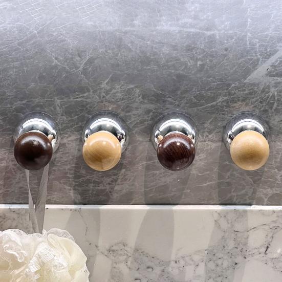 Vacuum Suction Cup Hooks Push-to-Lock No Drill No Nails No Glue Required Wall Hook Heavy Duty Round Spherical Design Hanging Hook for Keys Towels Hats