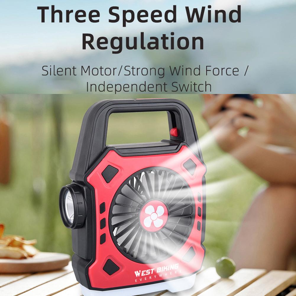 Ventilator de camping multifuncțional Lumină portabilă în aer liber Reîncărcare rapidă Lumină manuală Ventilator electric pentru