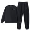 Li Ning Sports Fashion Series Embroidered Logo Loose Comfortable Warm Long Sleeve Cuffed Sweatpants Fleece Hoodie Set LN-YWEV062-1