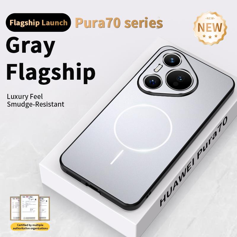Luxury Armor Matte Magnetic Phone Case For Huawei Mate 70 60 Pura 80 70 P60 Pro For Magsafe Wireless Charge Protect Rugged Cover