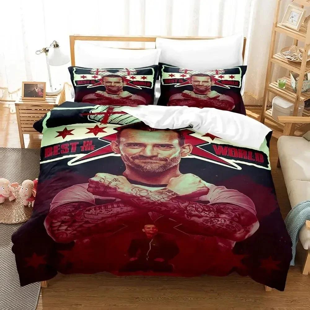 CM Punk Aew Der Beste der Welt Bettwäsche-Set Bettbezug Bettset Steppdeckenbezug Kissenbezug Bettdecke King Queen Size Jungen Erwachsene