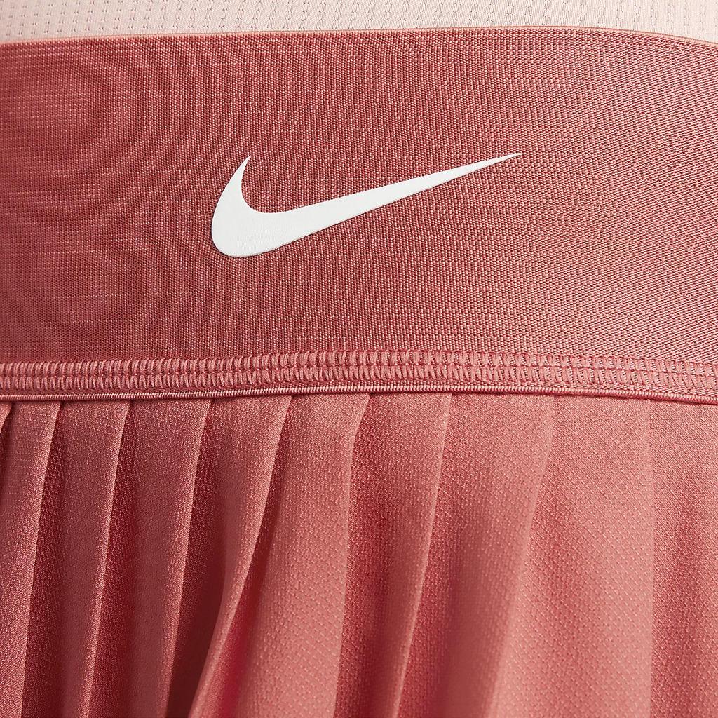 Nike Court Dri-FIT Advantage Plisowana Spódnica Tenisowa z Wysokim Stanem dla Kobiet Czerwona DR6850-655