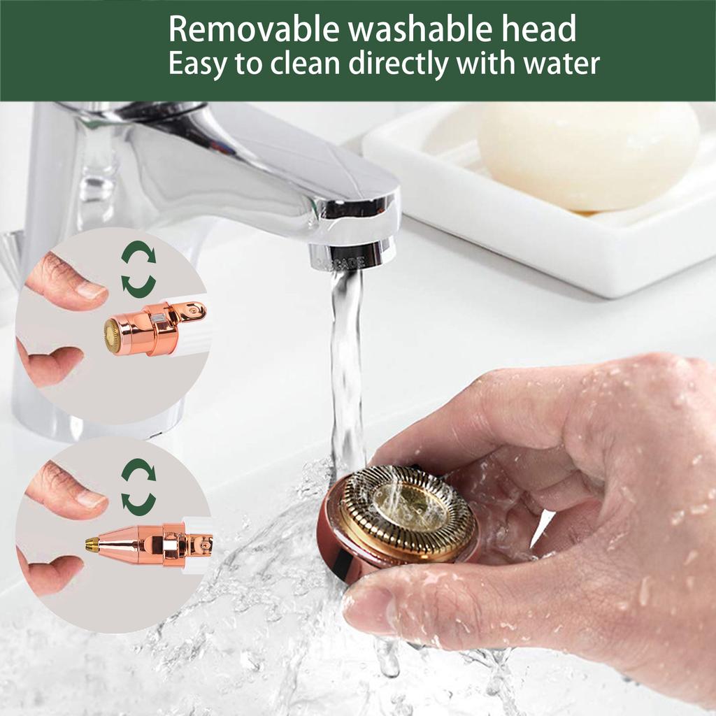 2in1 Mini Eyebrow Trimmer Electric Lip Cheek Hair Remover Facial Shaver Hair Removal Tool