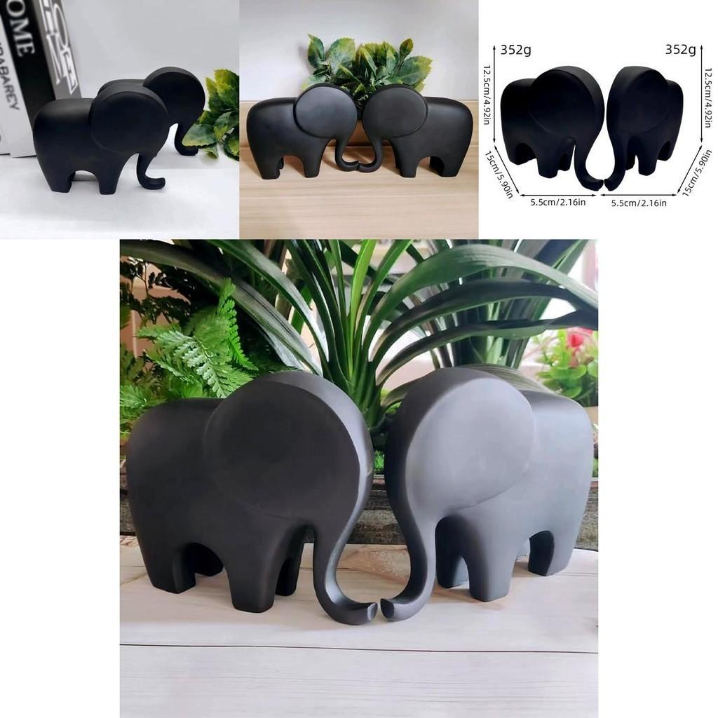 Elegant Par Elefant Resin Dekorativ Figur Modern Minimalistisk Heminredning Gåva