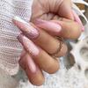 Elegant Pink Snowflake Press-On Nails - Romantic European & American Style Nail Art Pieces