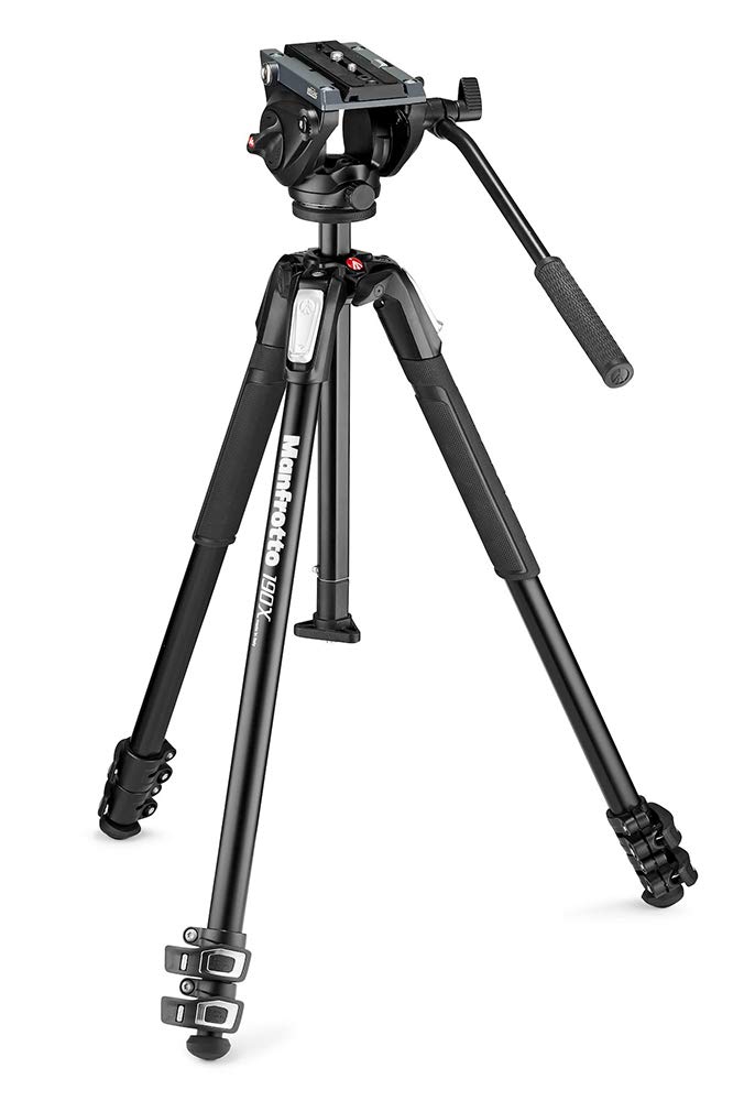 Manfrotto MVK500190AH Video Head MT190X3 Aluminum Tripod + чёрный