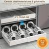 Pull-out Cabinet Storage Rack with 3 Silent Slide Rails, No Drilling Required, Suitable for Kitchen Spice Tableware Organization