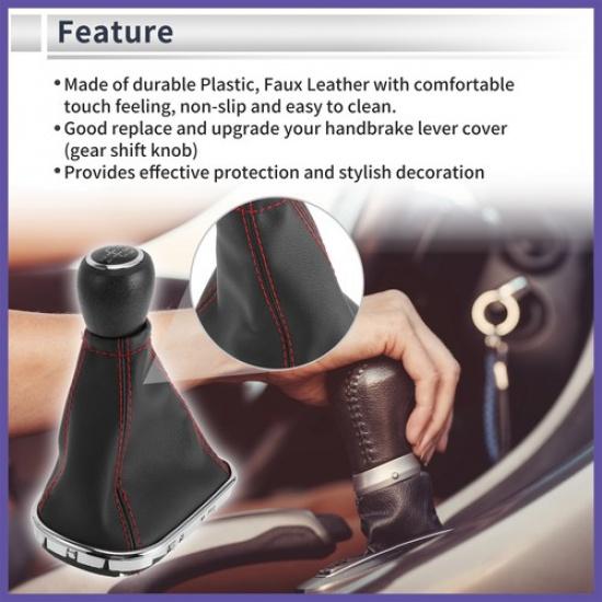 5 Speed Gear Shifter Knob with Cover for Chevrolet Cruze 10-15 Faux Leather