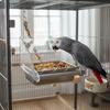 Bird Cage Feeders Chews Proof Stainless Steel Acrylic Splashes Resistant Hanging Food Water Bowl Easyly Clean