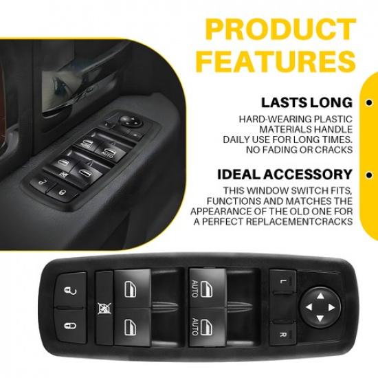 Front Left Black Window Switch Fit Jeep Cherokee 2014 2015 2016 2017 Plastic EXV