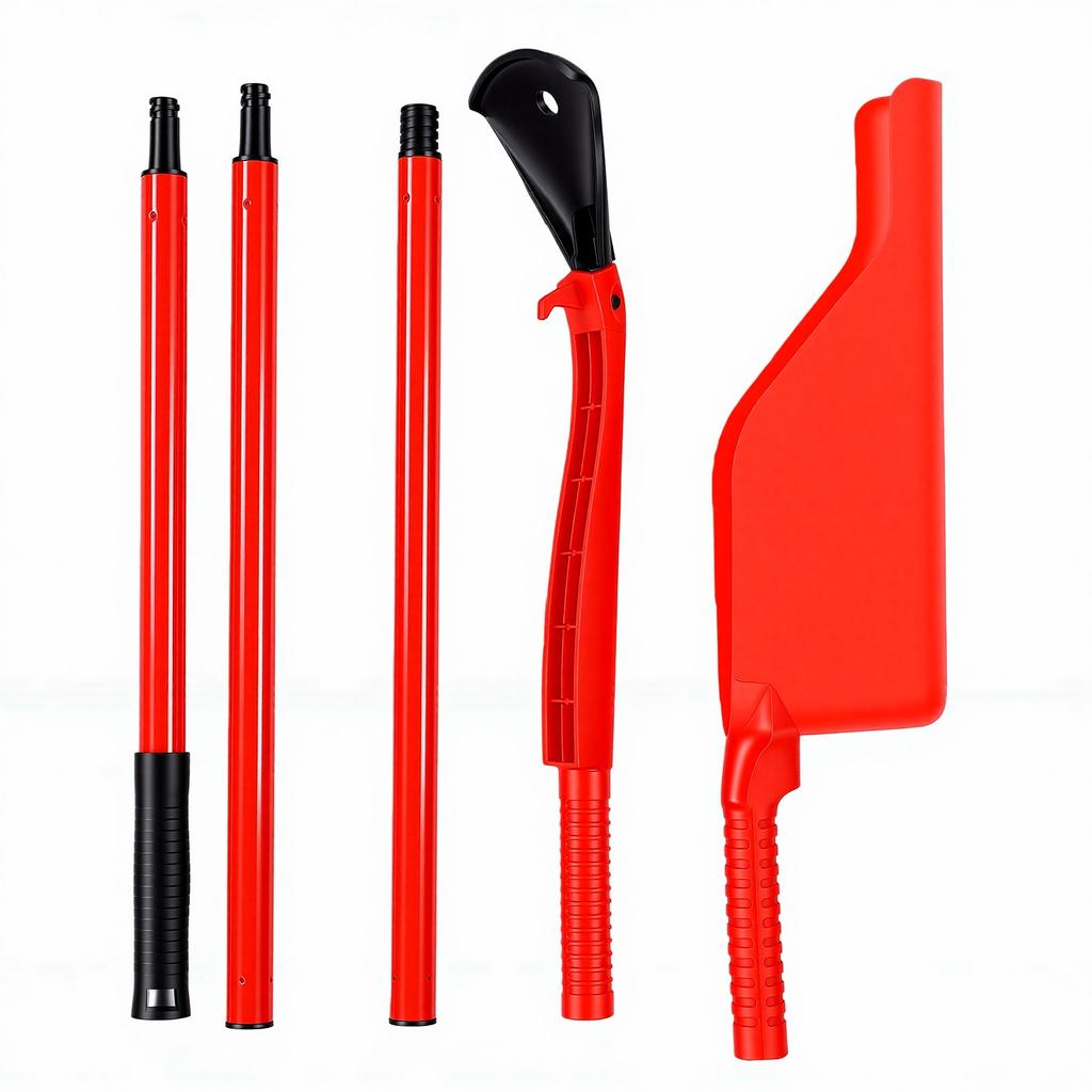 Gutter Cleaning Tools Versatile High Efficiency Gutter Leaf Grabber Scoop with 3 Section Extension Poles for Leaf