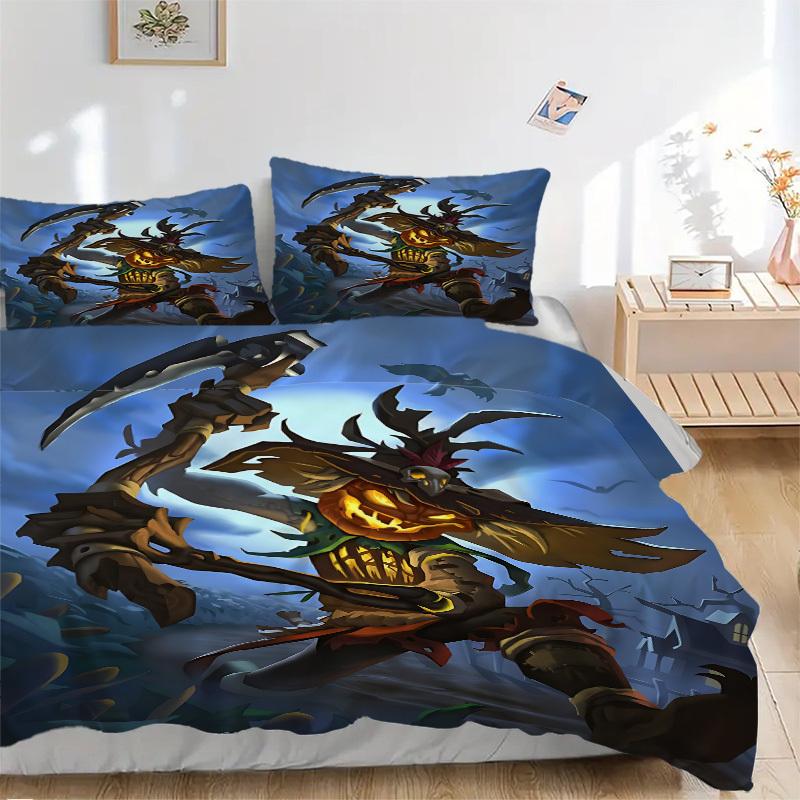 

3pcs Pumpkin Head Duvet Cover Set - Machine Washable, Includes 1 Cover and 2 Pillowcases, No Core Included yy251013028 135x200cm