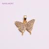 Charms For Jewelry Making,18K Gold Plated Inlaid Zircon Heart Shape Pendants DIY Fashion Jewelry Making Accessories