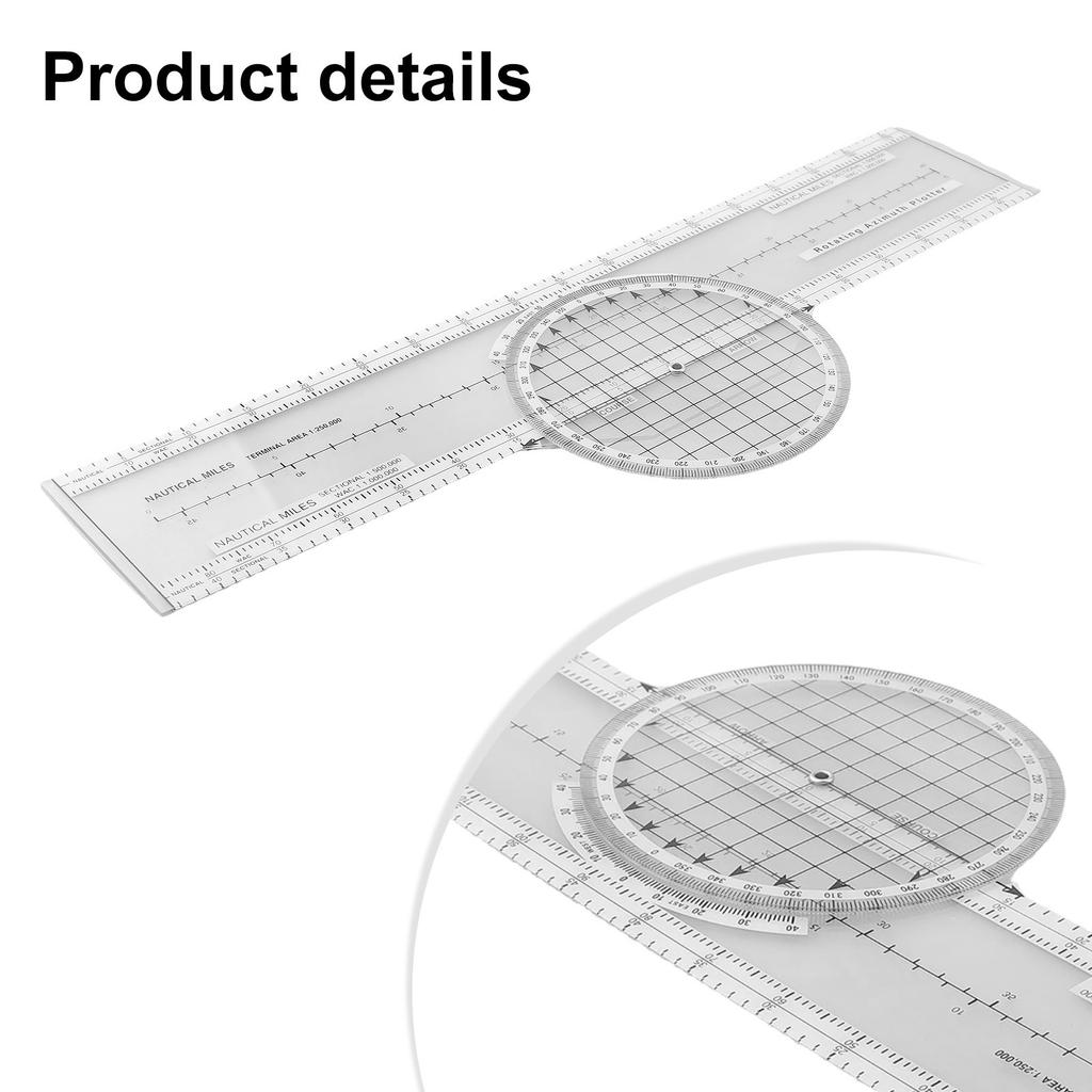 Användarvänlig Navigationslinjal för Piloter 360 Graders Roterbar Funktion
