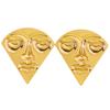 Abstract Face Statement Earrings Bold Geometric Tribal Inspired Jewelry