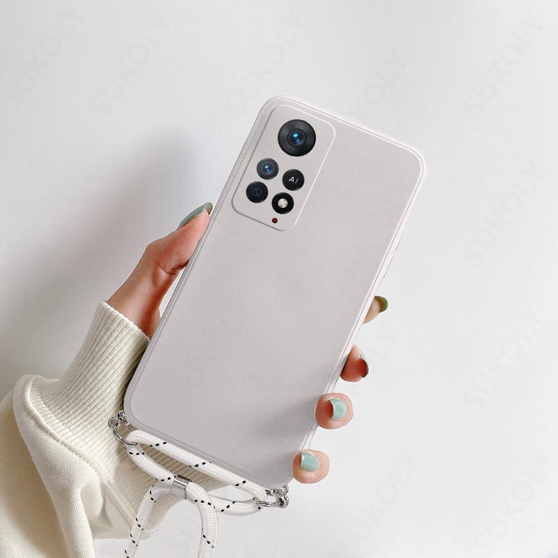 Soft TPU Silicone Lanyard Phone Case For Xiaomi 13T Redmi Note 11 12 13 Pro 5G 11T 13T Pro Poco X5 F6 Pro 11S Crossbody Cover