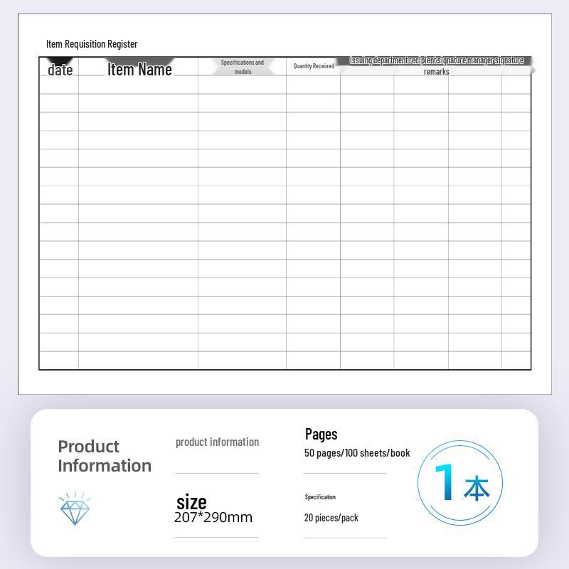 Easy A4 Item Collection & Warehouse Requisition Sign-off Book
