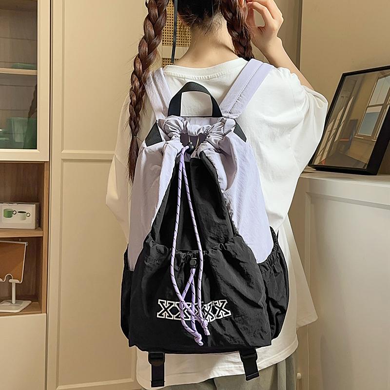 Outdoor Sports Lightweight Drawstring Backpack Men's And Women's Bags Mountaineering Bag Student Class Bag