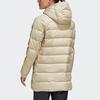 Adidas Warm Windproof Solid Color Mid-Length Down Jacket With Hood Women Outerwear Champagne GE9981