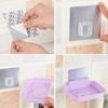 Soap Holder Hollow Smile Face Thicken PP Self-Adhesive Wall Mounted Self Draining Soap Holder for Bathroom