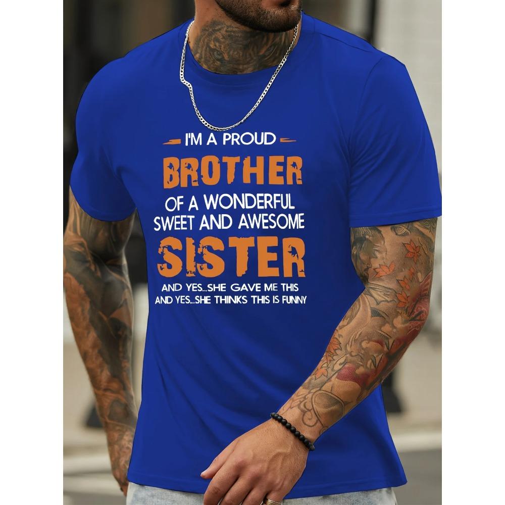 

Мужская футболка BROTHER SISTER , футболка с круглым вырезом, повседневная одежда, весна и лето XXXXXL синий