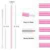 10PCS Accessories Set for Stanley Cup, 2 Straw and Brush and 1 Flower Charm Chain 3 Spill Proof Stopper Flowers Straw Cover Boot