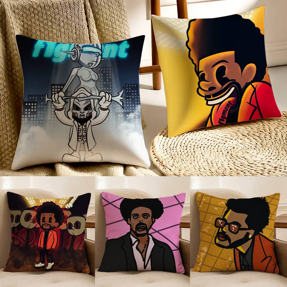 The W-Weeknd Anime Pillow Case Anti-dustmite Pillowcase Invisible Zipper Silky Sofa Cushion Cover