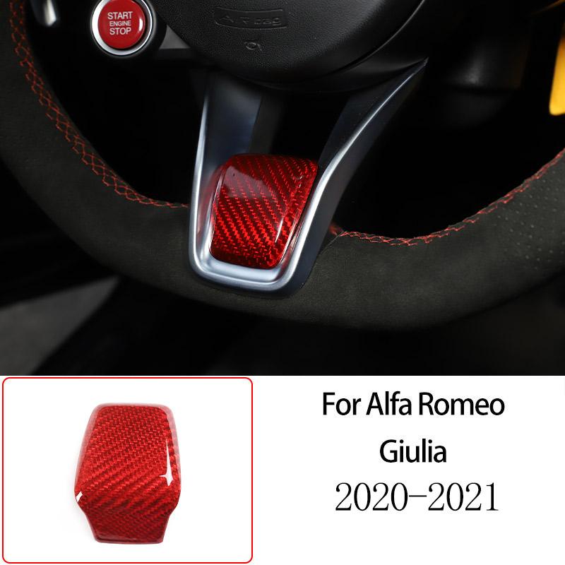 For Alfa Romeo Giulia 2017-2025 Red Real Carbon Fiber Car Interior Trim Sticker Accessories Car Modification