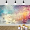 Aesthetic Abstract Boho Tapestry Wall Art Large Watercolor Gradient Living Room Decor Modern Bohemian Wall Hanging Canvas Print