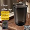 Homeglen Disposable U-Shaped Plastic Cold Beverage Cups with Lids and Straws
