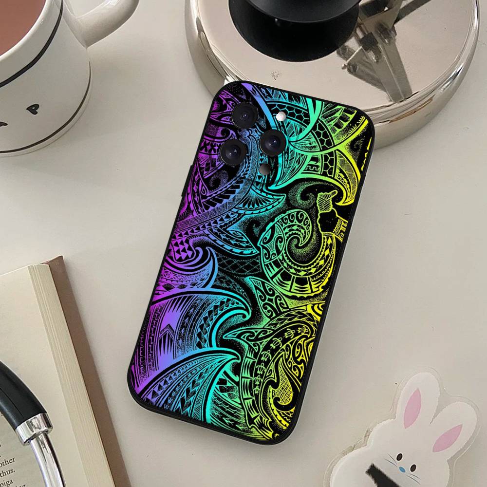 

Maori Polynesian Samoan Tribal Phone Case For IPhone 17 16 15 14 13 12 11 X XR XS Plus Pro Max Mini Soft Black Cover iPhone13