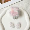The New Pink Butterfly Flower Is Suitable for Apple 14 Mobile Phone 20W Charging Protective Case, Anti-drop and Breathable.