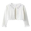Flower Beaded Cotton Girls Knitted Cardigan Jacket Children's Small Shawl Matching Dress