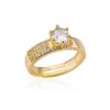 18K Gold Plated Open Ring with Zirconia Leaf Design - Luxurious, Non-Fading, Ideal for Women