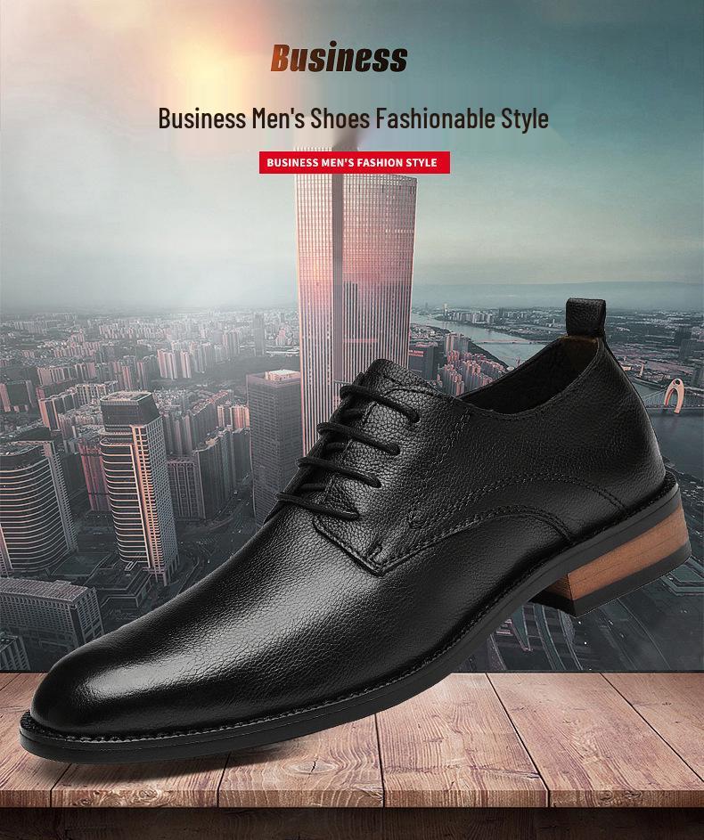 Men's Formal Brogues: Spring/Autumn Casual Leather Shoes - Round Toe, Top Layer Cowhide.