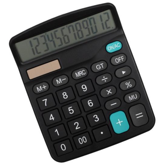 

12-Digit Solar Powered Calculator Home Office Large Display Accountant Tools