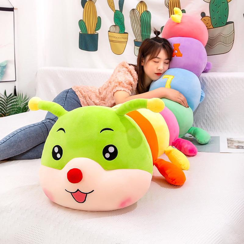 Cute Caterpillar Throw Pillow Plush Toy Girl Bed Sleeping Doll Cute Home Decoration