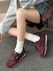 Retro contrasting color splicing sports moral training shoes women's 2025 autumn new lightweight height increase small fashion casual shoes