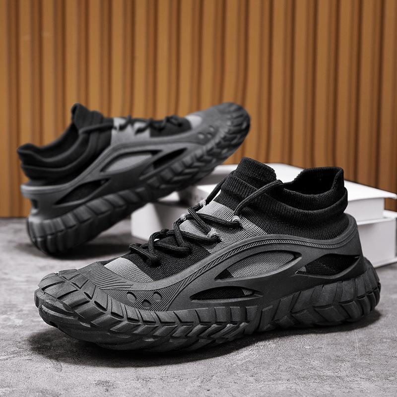 Spring men's sports shoes, fly-woven shoes, socks and shoes, lazy shoes, versatile casual shoes