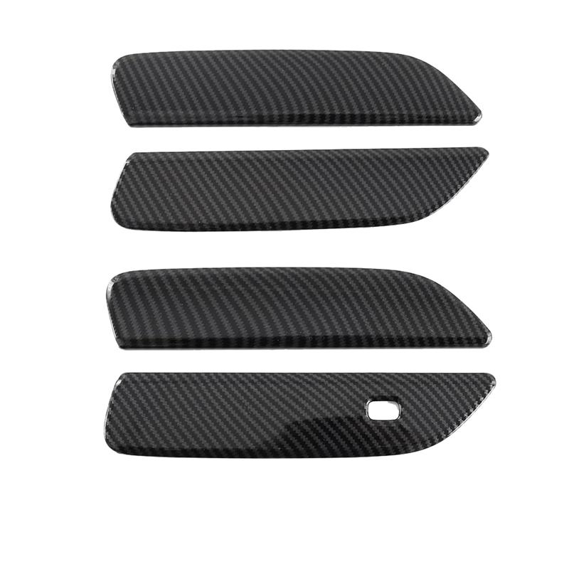 4PCS Exterior Outer Door Handles Trim Cover Carbon Fiber Color For BYD Dolphin Carbon Fiber Color