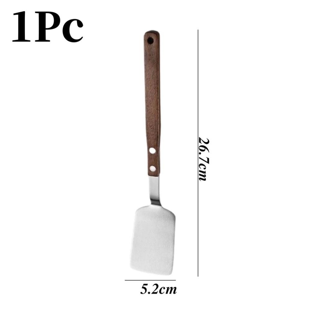 Walnut Handle Frying Spatula Anti-Scalding Fried Steak Shovel Spatula  Outdoor Kitchen Supplies