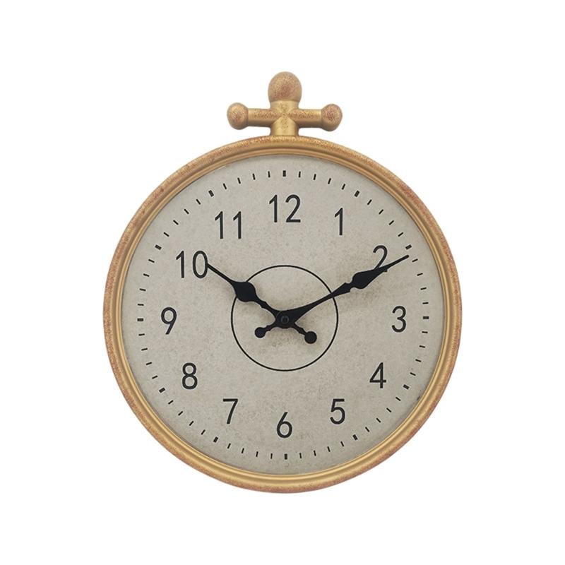 

NonTicking 14Inch Wall Clock with Waterproof Screw On Cover Clock for Patios and Garage Decorative Clock Large Numerals золотой