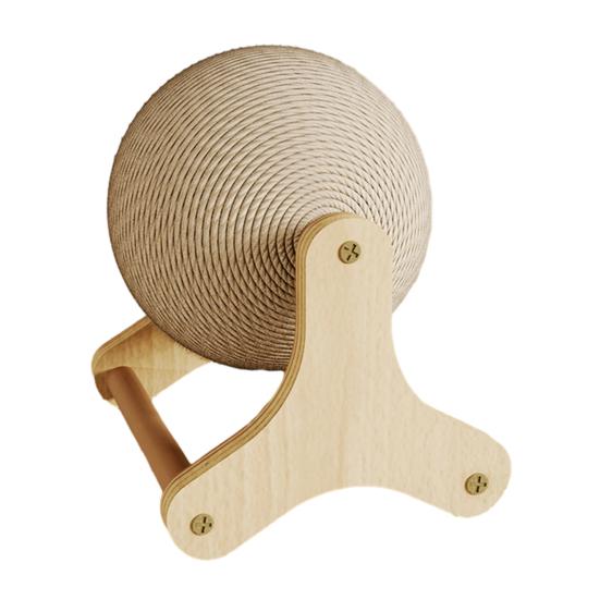 

Cat Scratcher Toy Natural Sisal Scratching Ball with Wooden Base Interactive Play B