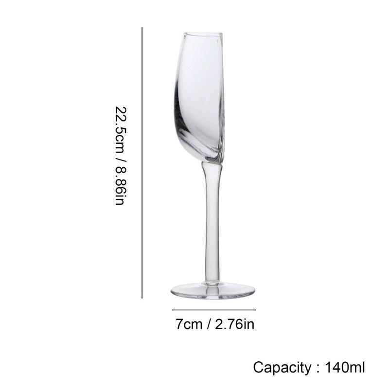 Half Wine Glass Shape Crystal Glass Cups Long Stemmed Wine Glasses Clear Transparent Half Glass Cup Red Wine Goblet Stemware