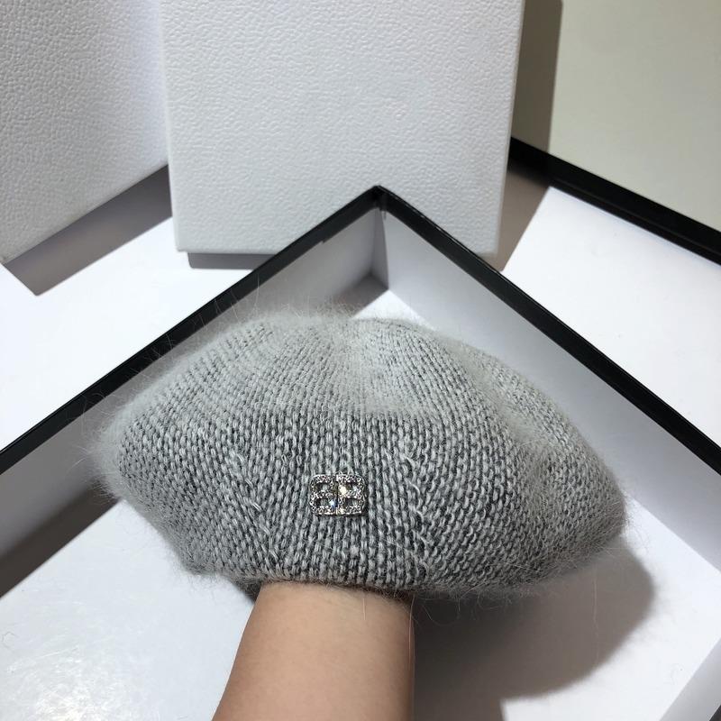 Autumn and Winter Women Beret Angola Rabbit Fur Beret Female Warm Octagonal Hat Fashion Painter Hat High-quality Cap