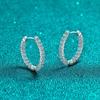 925 Sterling Silver Gold-Plated Moissanite Ear Cuffs for Women - Exquisite Round Hoop Earrings