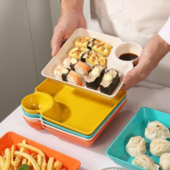 Knödelteller mit Soßenteller-Design, vielseitig, leicht zu reinigen, für Snacks, Desserts, Sushi-Tablett, Küchengeschirr