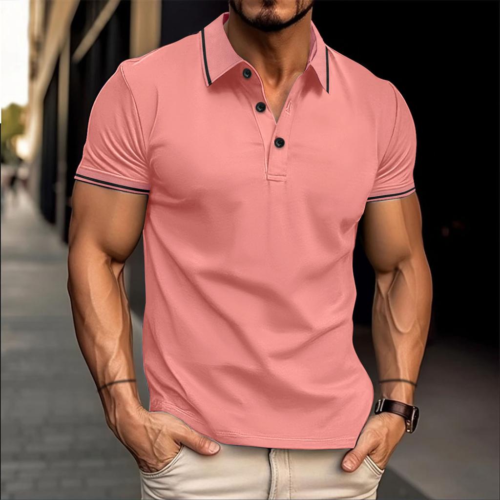 Cross-border men's clothing new lapel men's casual fashion short sleeves