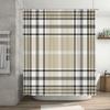 Bath Shower Curtain Checkered Plaid Black White Home Decor Waterproof Rectangular Tub Rug Set Bathroom Fabric Shower Curtains Wi
