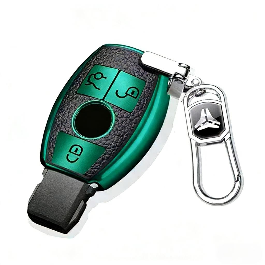 Leather TPU Shell Fob Car Key Case Cover For Mercedes Benz A B C E Class GLS GLA GLK GLC CLS CLA AMG W204 W205 W212 W463 W176